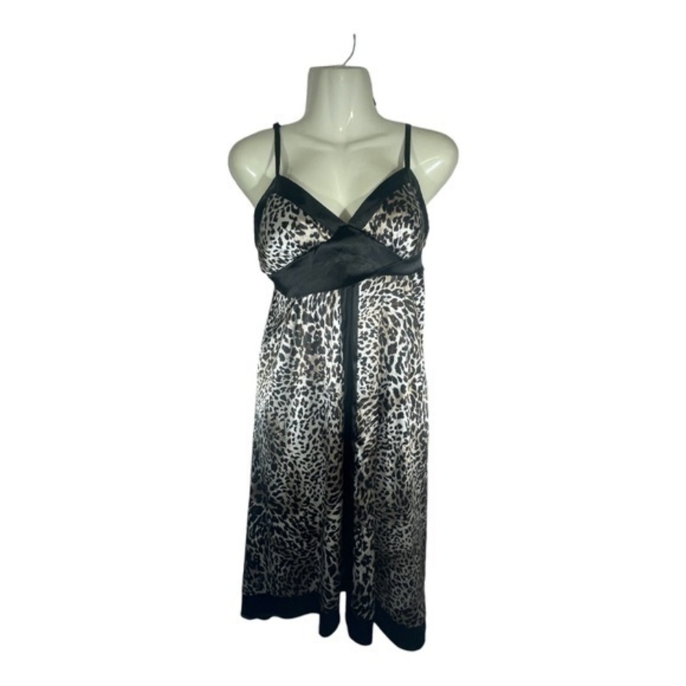 Ripe Women's Leopard Print Satin Slip Dress Asymmetrical Hem Size 6
